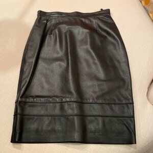 Italian Black Leather Skirt  Leather Skirt